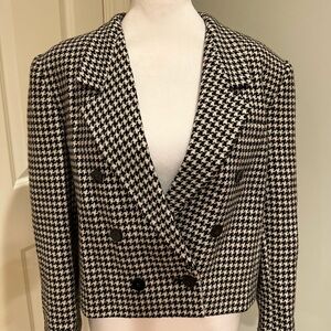 Women's Black and White Houndstooth Jacket